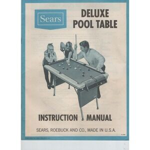 Vintage 1966 Sears Roebuck Deluxe Pool Table Instruction Manual Ideal Toy CL-836